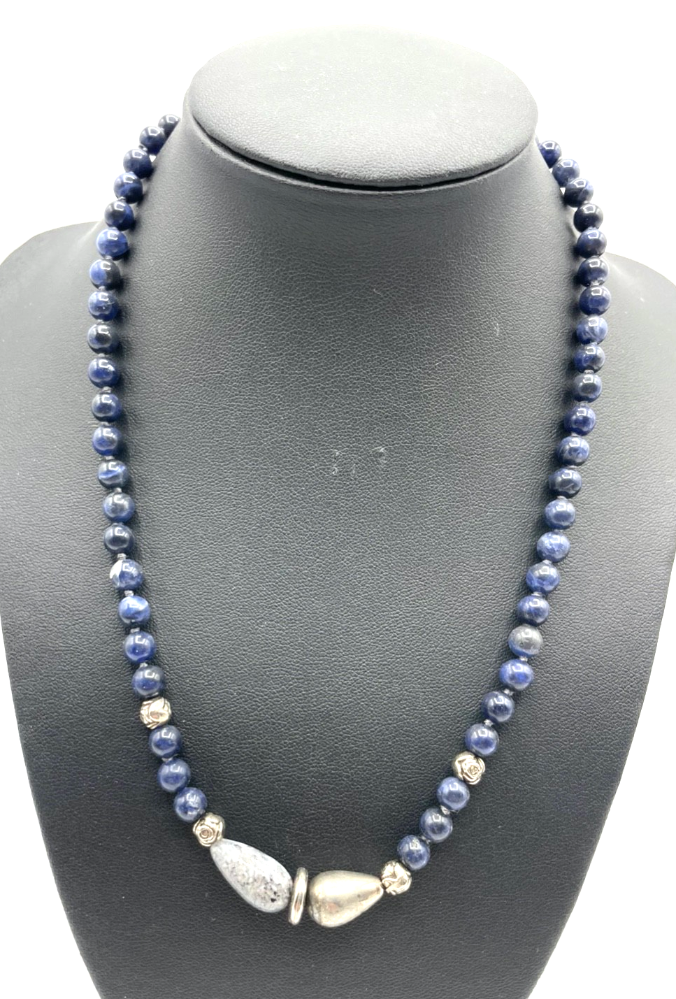 Bezaubernde Lapislazuli Kugelkette Collier L 46 cm Ø 6 mm sehr gepflegt1