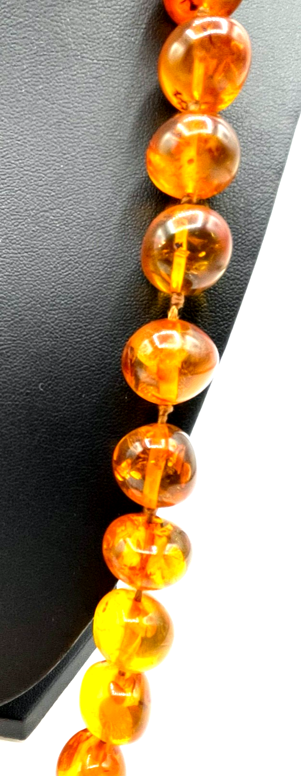 Elegante vintage Bernstein Amber Kette 71 cm mit Schraubverschluss im Verlauf6