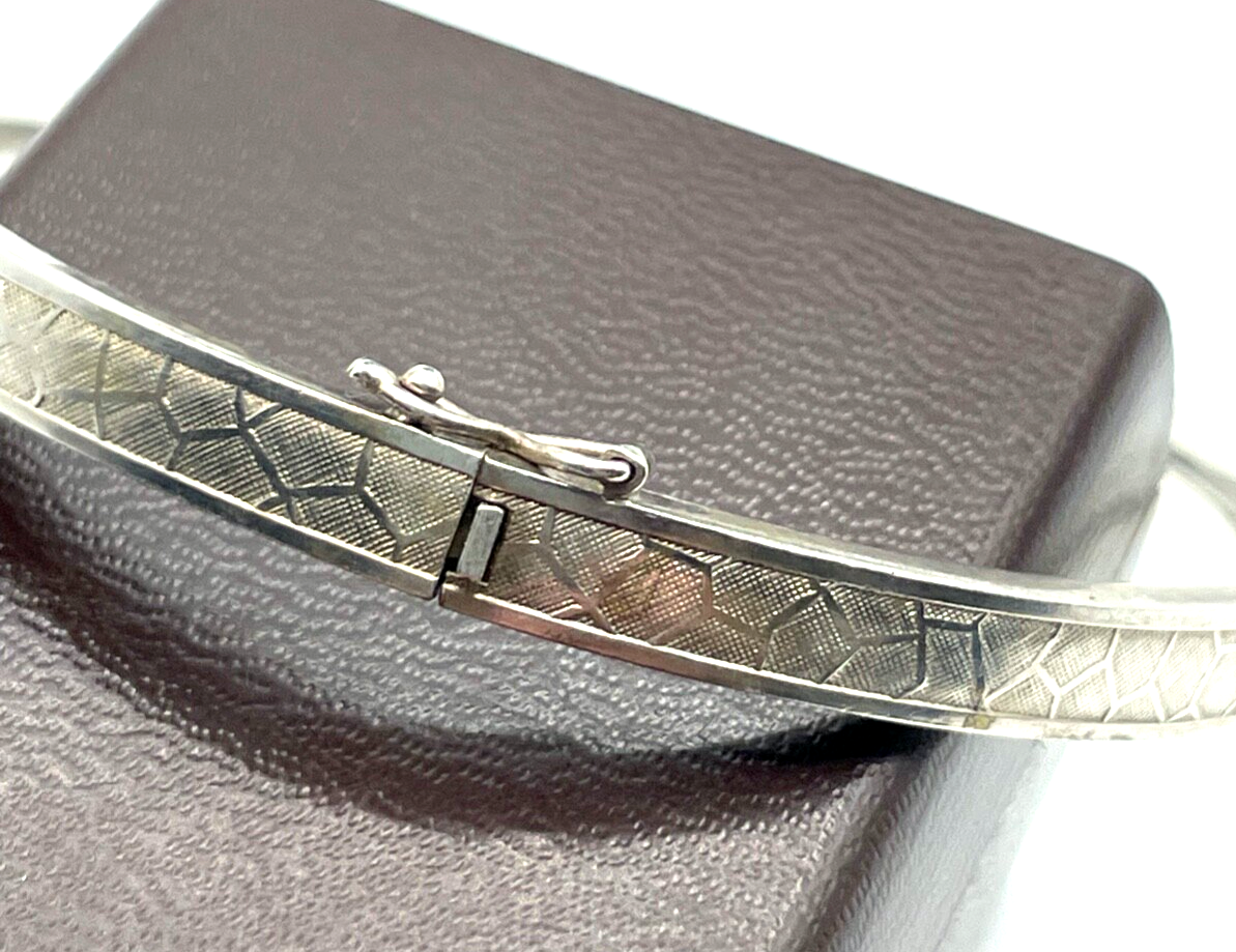 Vintage + solider A*D Andreas Daub 835 Silber Armreif mit elegantem Dekor B 5 mm0