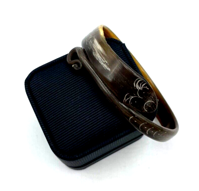 Antik Horn Armreif Schlange Handarbeit unisex sehr gepflegt um 1900-19202