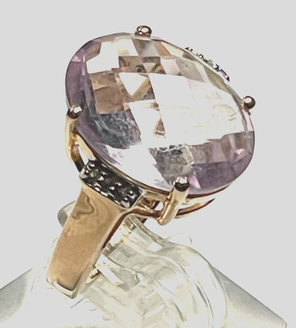 Neuwertiger Harry Ivens Ring 925 Silber rosé vergoldet mit Amethyst RG 50 Ø 15,910