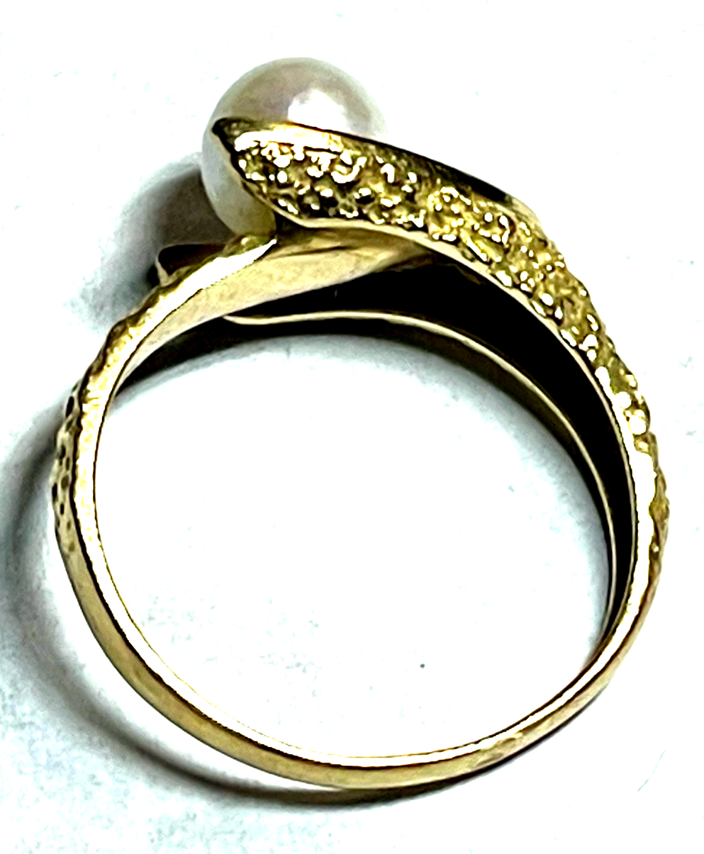 Solider 750 Gold 18 K Ring 17,5 mm RG 55 Akoya Perle elegantes Design Juwelier8