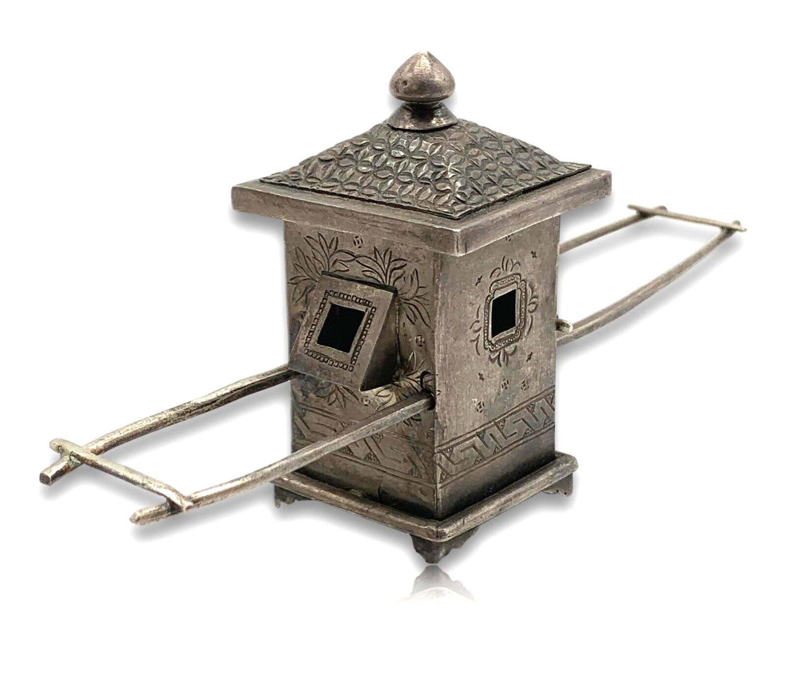 Miniatur Palankin Sänfte Sedan Chair - Silber - China Anfang 20. Jhr Handarbeit3