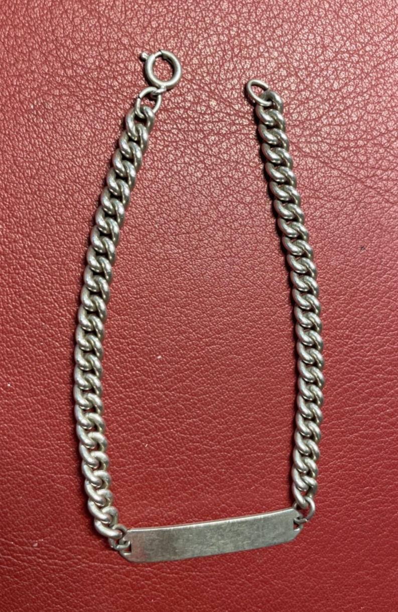 Solides vintage Panzer Armband mit Namen Tafel 800 Silber L 21cm B7,5 mm unisex2