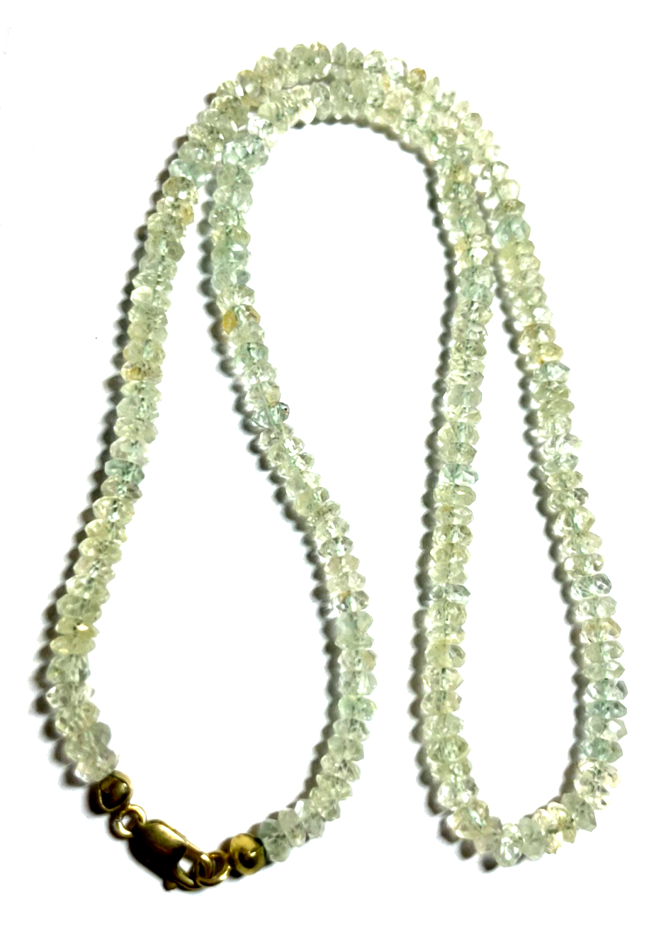 Facettierte Aquamarin Kette 333 Gold Collier Karabiner  L 45,5 cm B 5-6 mm2