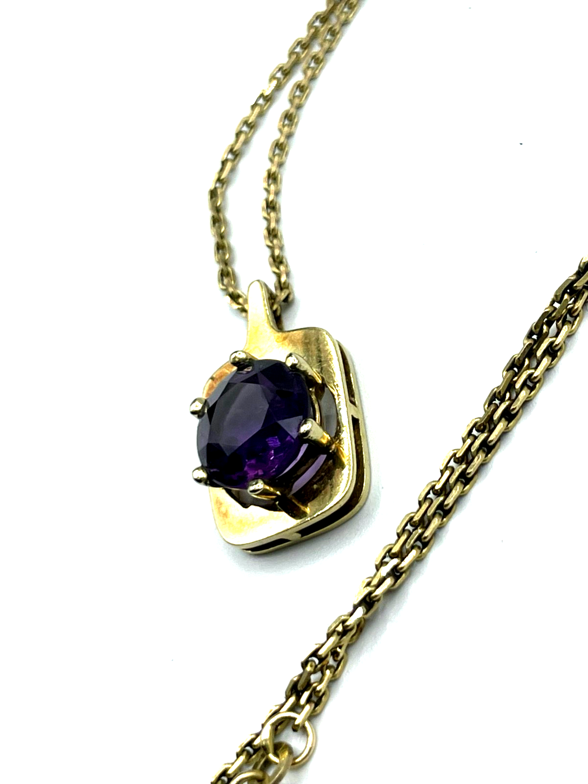 333 Gold 8 K FBM solide 46 cm Ankerkette mit Amethyst Ø 10 mm Anhänger klassisch9