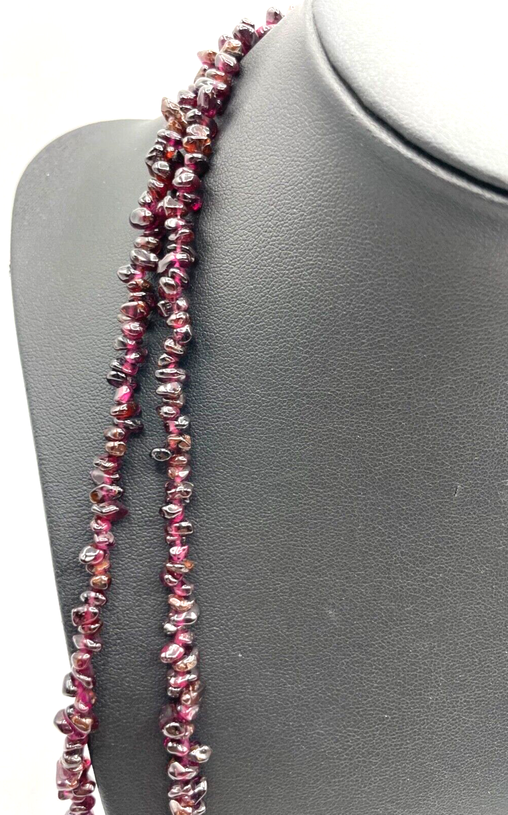 2 x Granat Kette ohne Verschluss polierte Splitterkette je 92 cm lang4