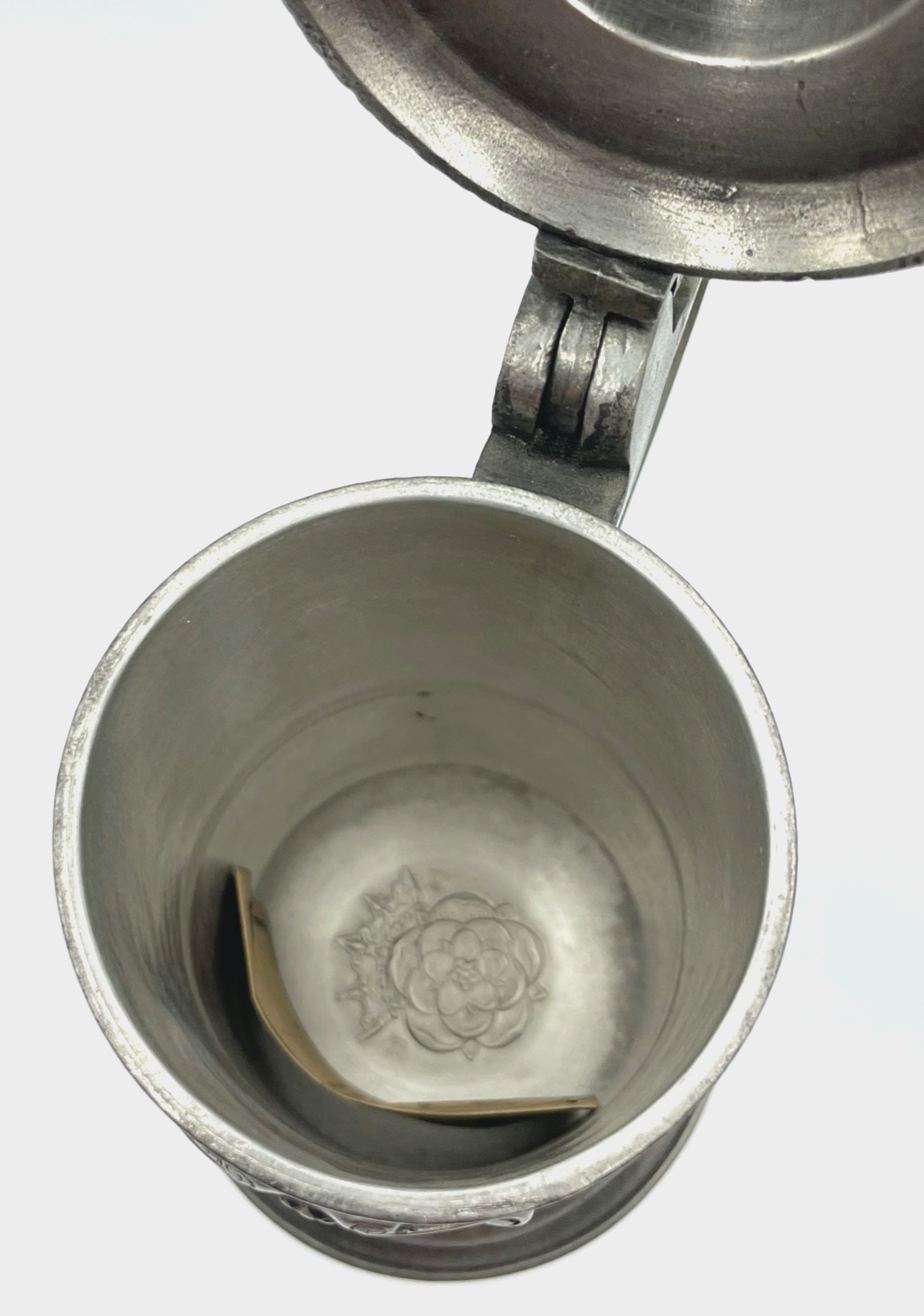 GILDE  Zinn Deckel Kanne Deckelkrug Schank Krug H 28 cm Antikstil Löwe Wappen4