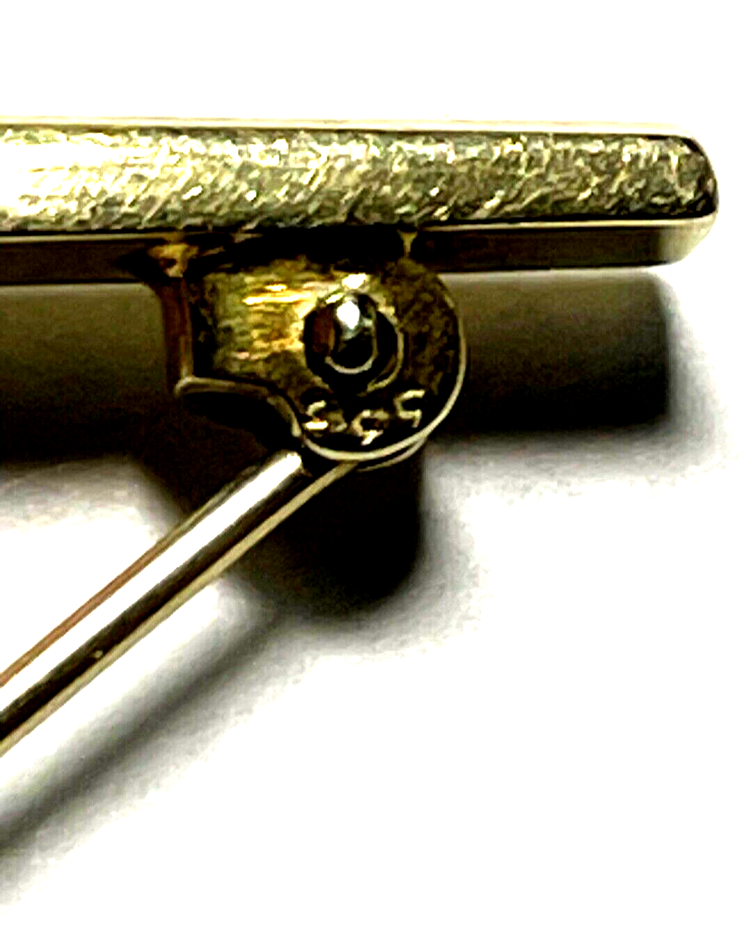 333 Gold 8K Gelbgold klassische Stabbrosche Anstecknadel mit echter Perle 15