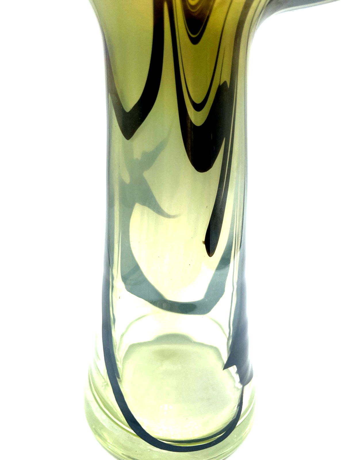 Attraktive Glaskunst Vase Eisch Studio signiert irisierend Jugendstil Dekor H 3115