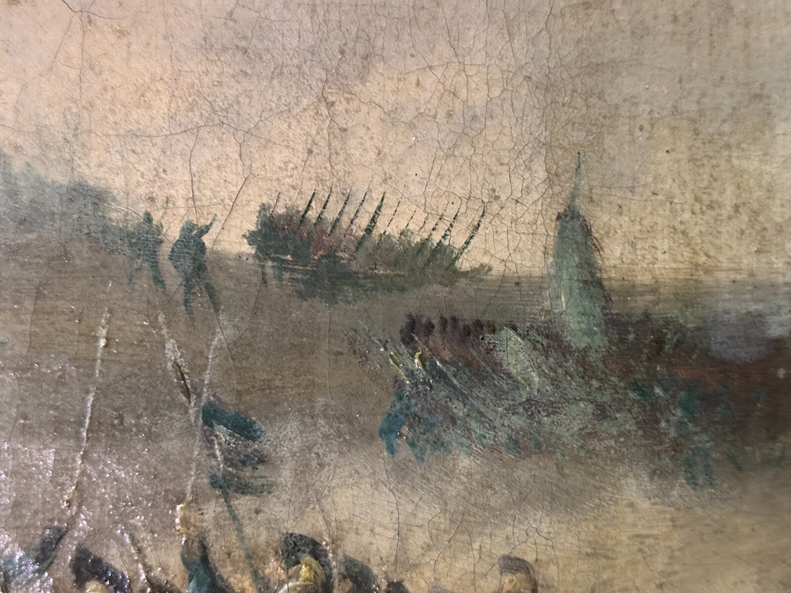 französische Schlachtenszene - Kavallerie & Zuaven, 19. Jh - Öl auf Leinwand11
