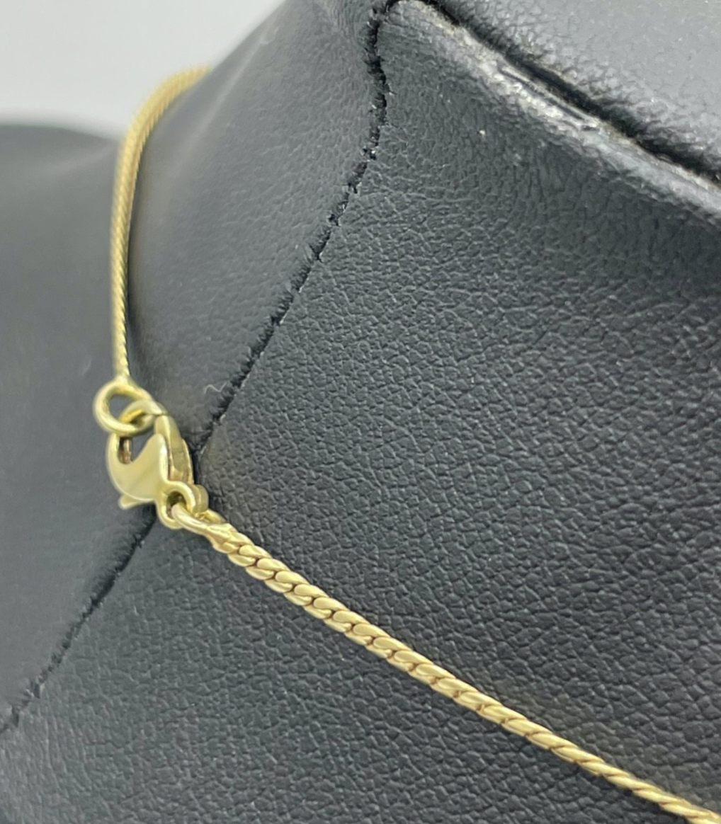 Solide 585 Gold 14 K Kette Collier Goldkette 5 Diamanten 0,06ct 43,5cm Juwelier7