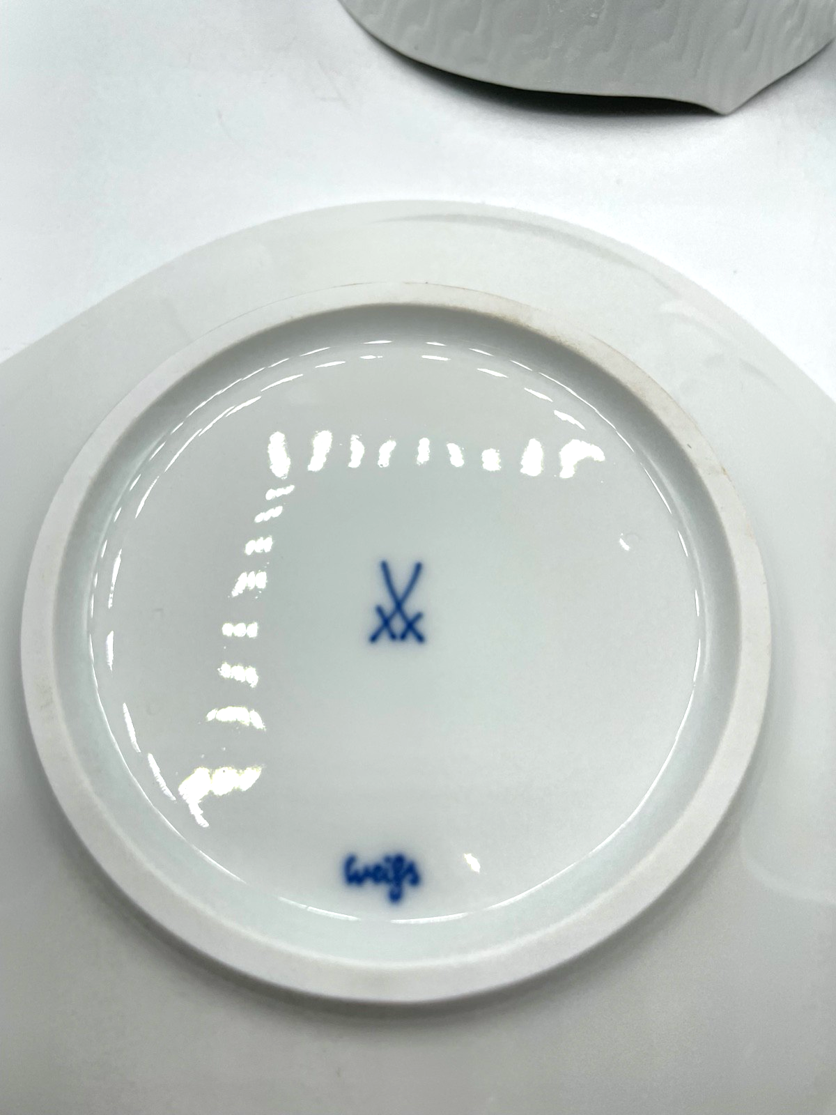Meissen Porzellan Dekor Wellenspiel gr. Tasse + Untertasse orig. Karton I. Wahl5