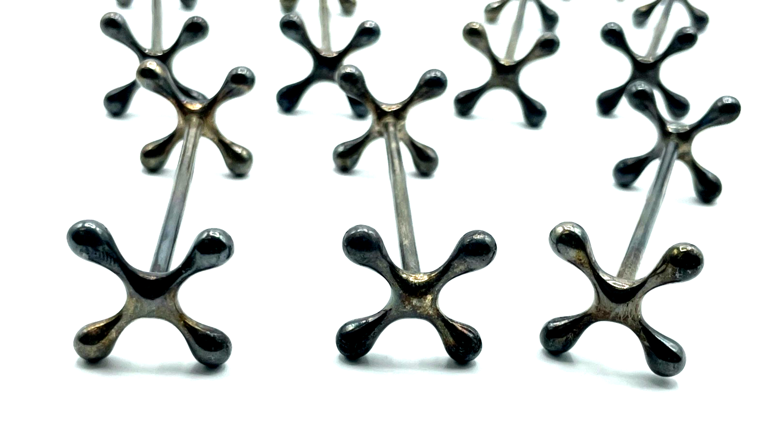 10 antik WMF Messerbänkchen Knife Rest versilbert um 1910 Straussenmarke 78 mm4