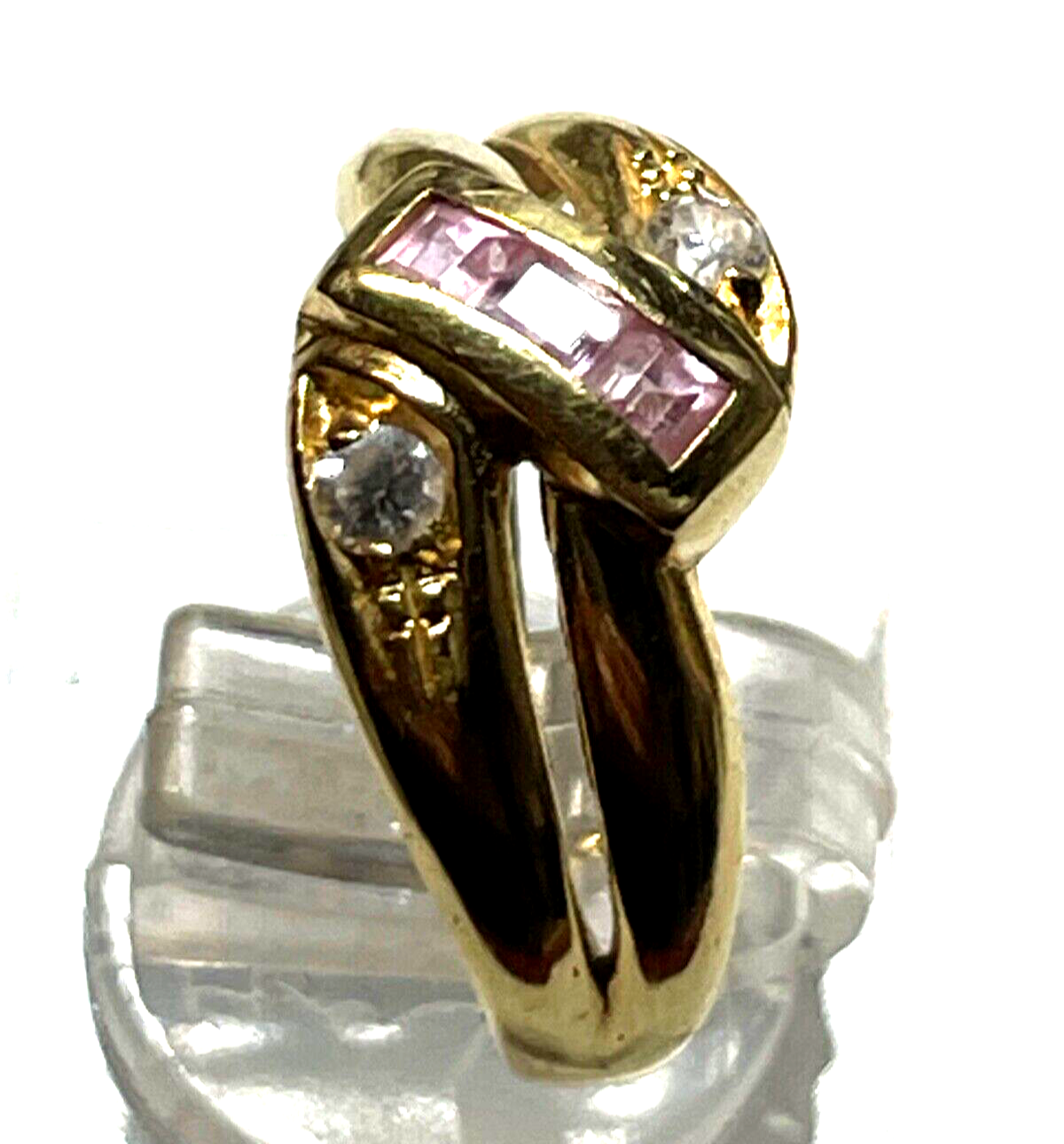 Moderner 750 Gold 18 K Ring Morganit + Moissanit  Ø 17 mm RG 53 Juwelier 3,5 Gr.4