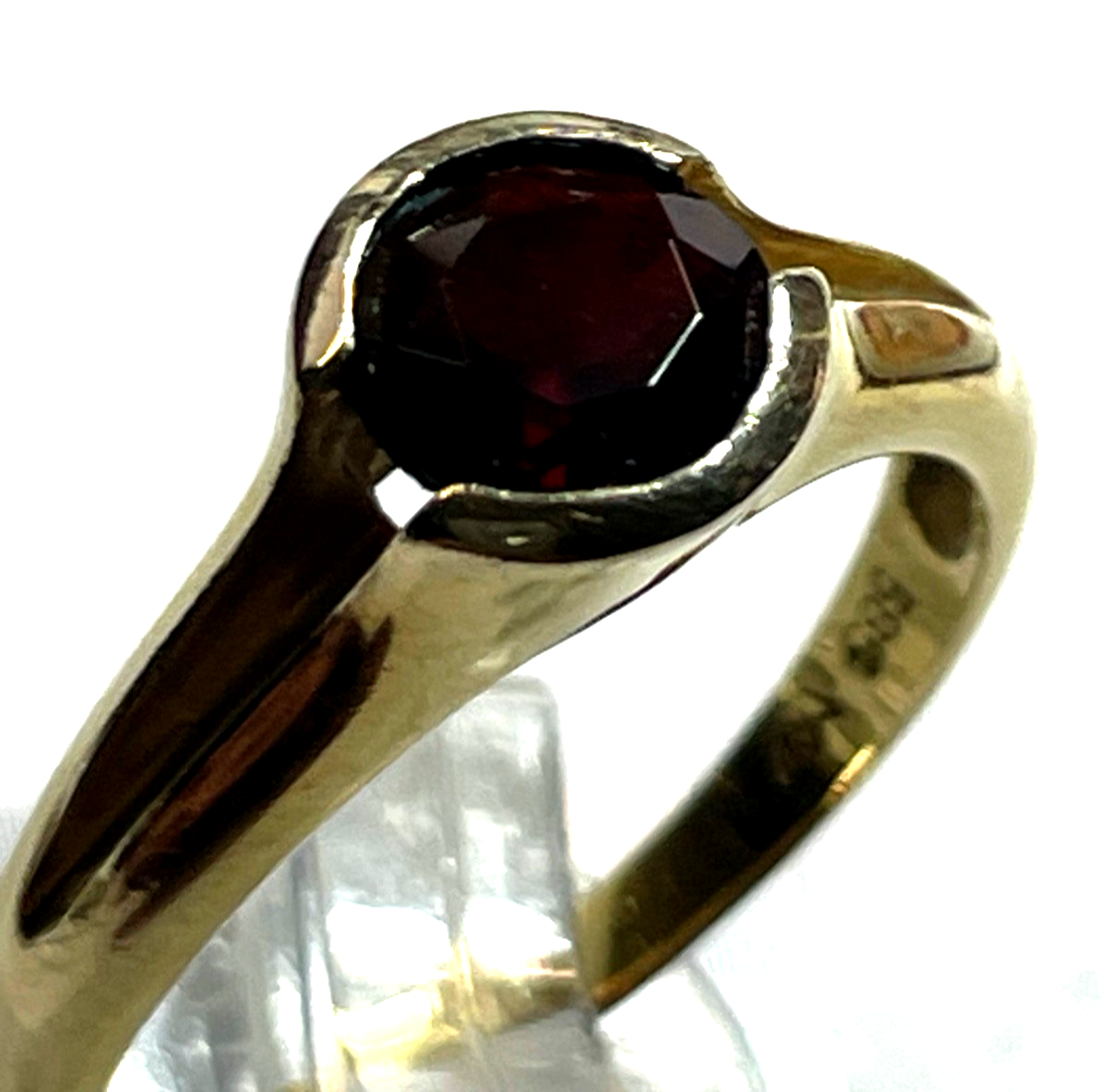 14 K 585 Gold massiver Ring mit Granat Juwelier Ø 18,5 mm RG 58 gepflegt3