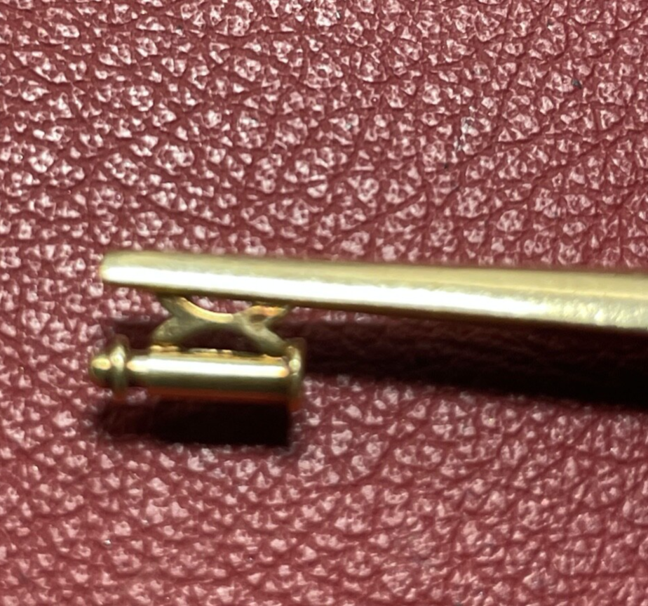 585 Gold 14 K Gelbgold klassische Stabbrosche Anstecknadel mit echter Perle Ø7mm7