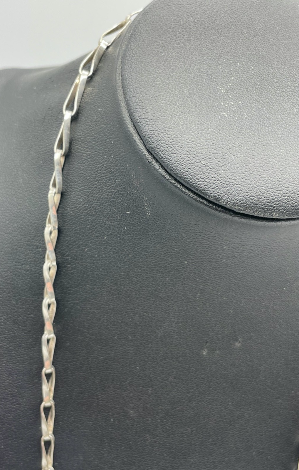 Solide 925 Sterling Silber Kette Design Muster  L 80 cm B 4 mm unisex top gepfl.3