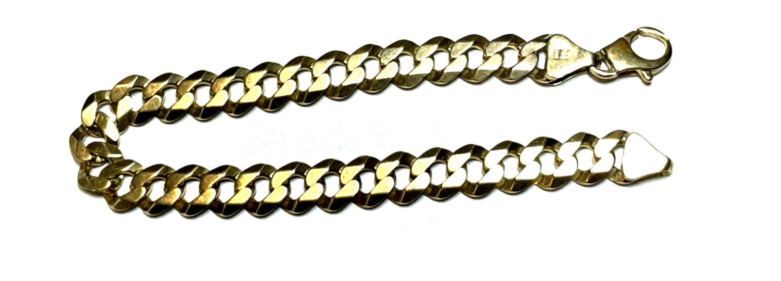Stattlich 333 Gold 8 K Gelbgold FBM Armband Armkette Flachpanzer L 24 cm B 11 mm5