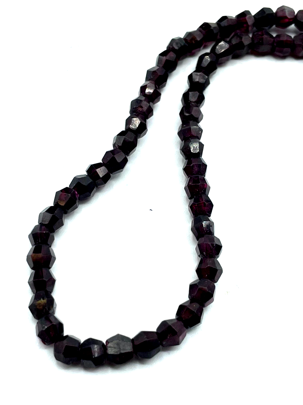 Facettierte Granat Kette Collier 925 AG/vergoldet Karabiner L 45,5 cm B 6 mm4