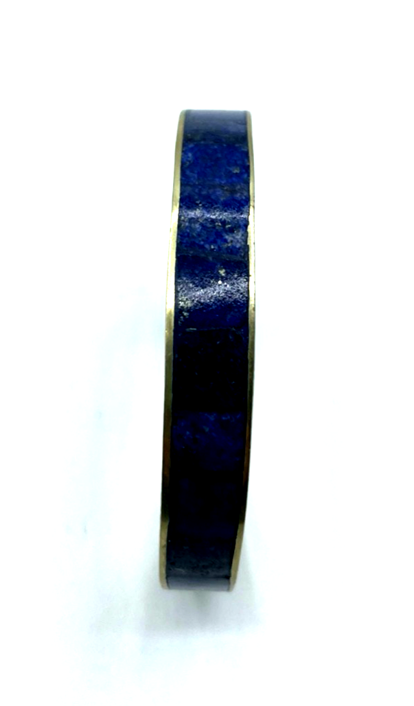 Vintage Tibet Silber Armreif  Lapislazuli Inlay Einlage Handarbeit Ø 6,8cm B 1cm7