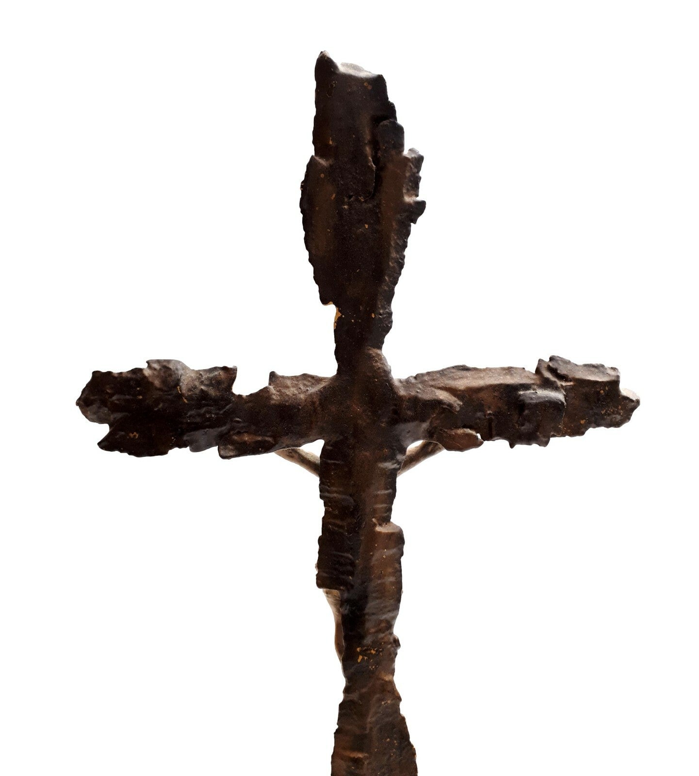 Kruzifix Kreuz Jesuskreuz - Hausaltar - Standkreuz - Grabenkunst Granatsplitter5