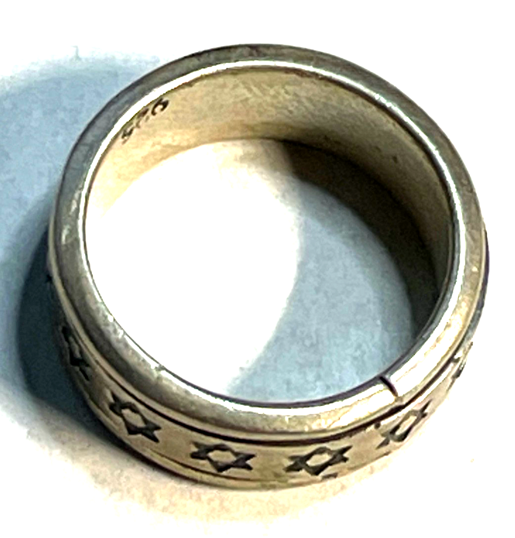 Unisex solider 925 Silber Ring Davidstern  Ø 16 mm RG 50 Handarbeit Hexagramm3