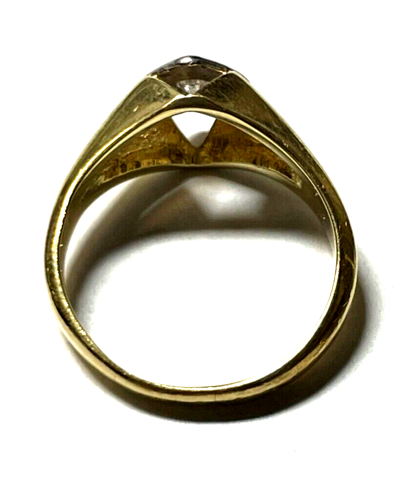 Solider 585 Gold 14 K Ring Solitär Brillant 0,10 ct Ø 16 mm RG 51 Juwelier gepfl6