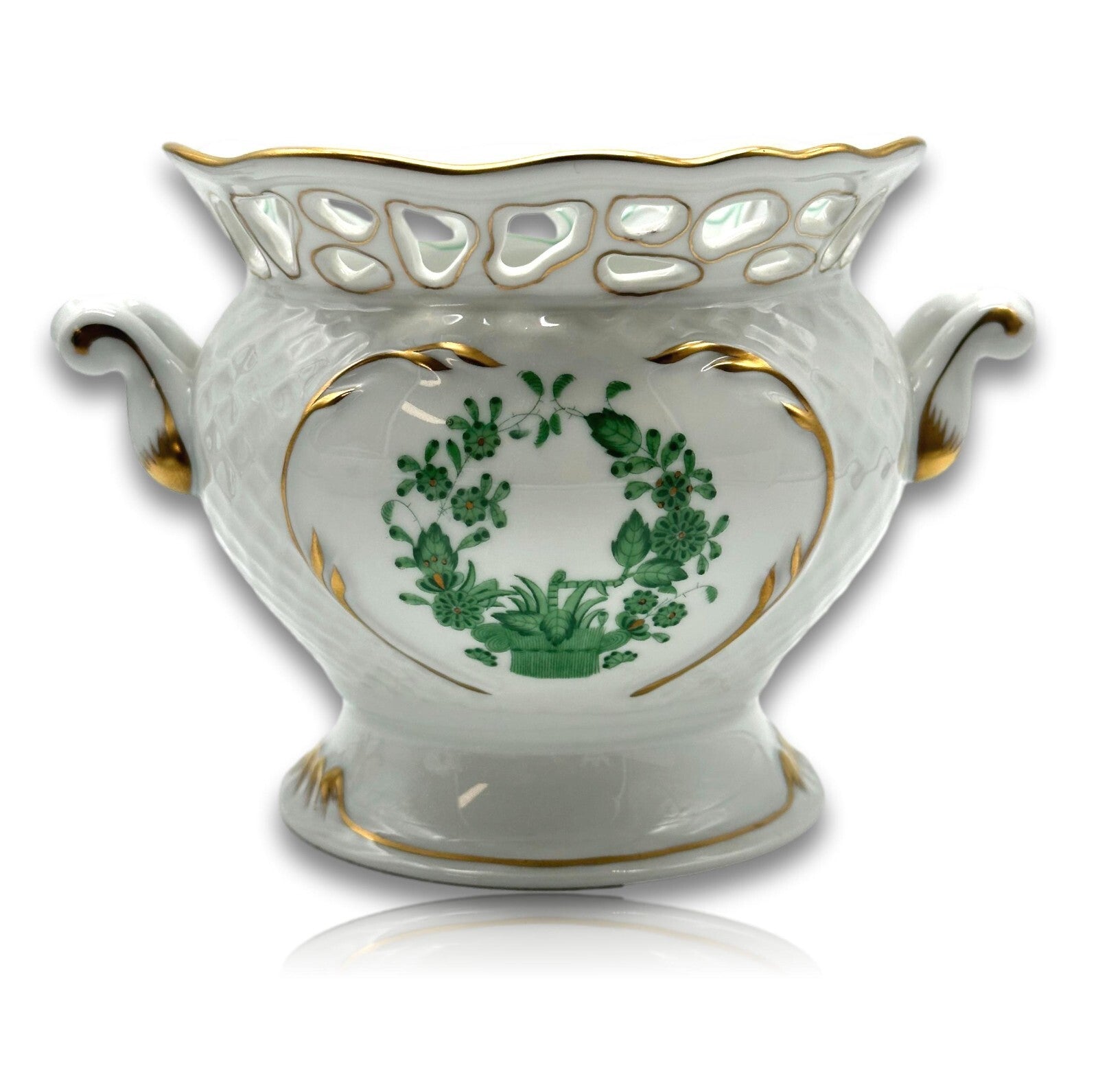 Herend 6547 AV - Cachepot Übertopf - Porzellan - Apponyi Green - Handbemalt4