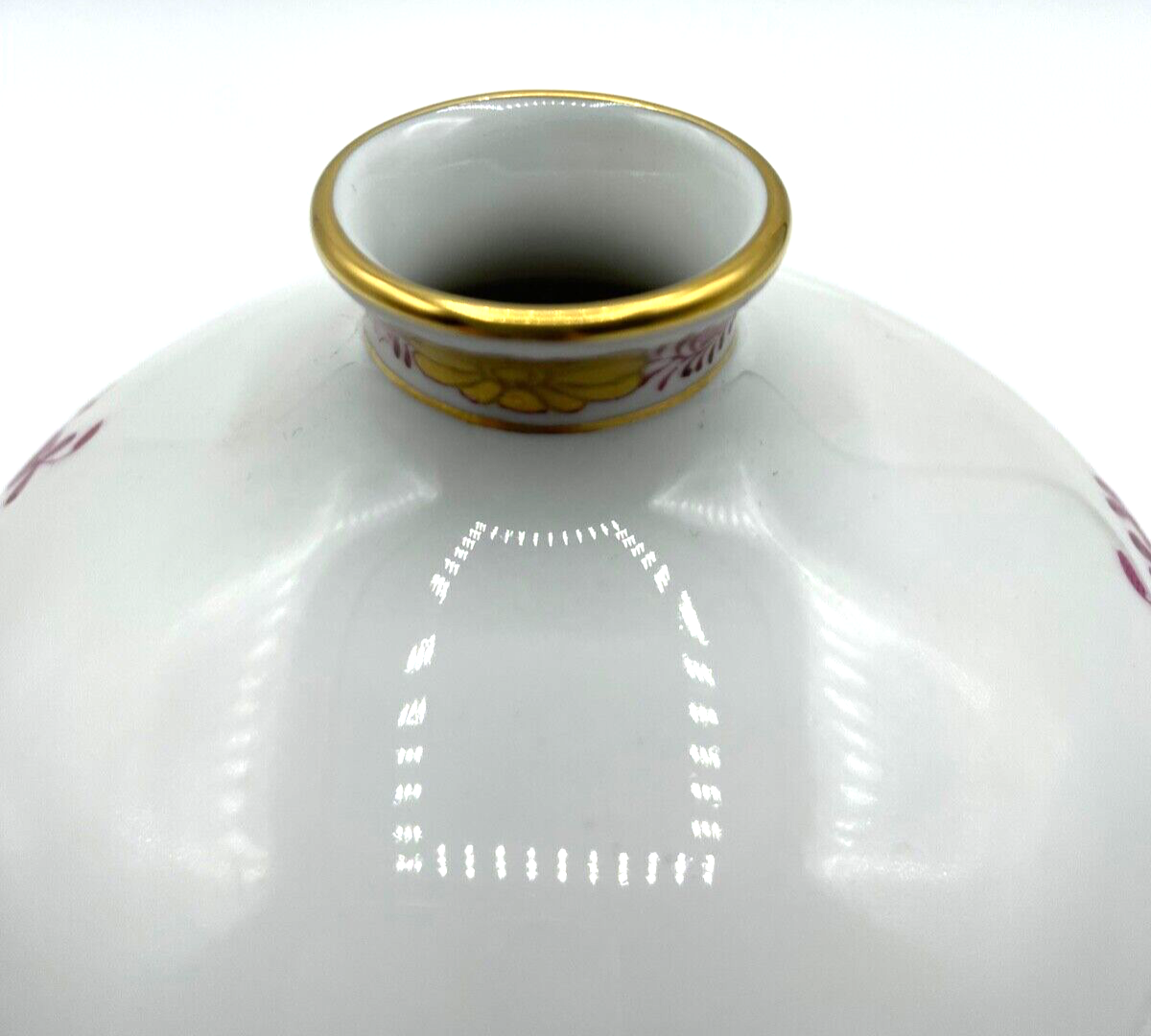 Herend Porzellan Vase APPONYI PURPUR handbemalt  7088/AP 1. WAHL H ca. 11 cm2