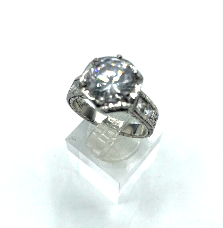 Mega Statement 925 Silber Ring Zirkonia Feuer Ø 10 mm RG 60 Ø 19 mm Cocktail2