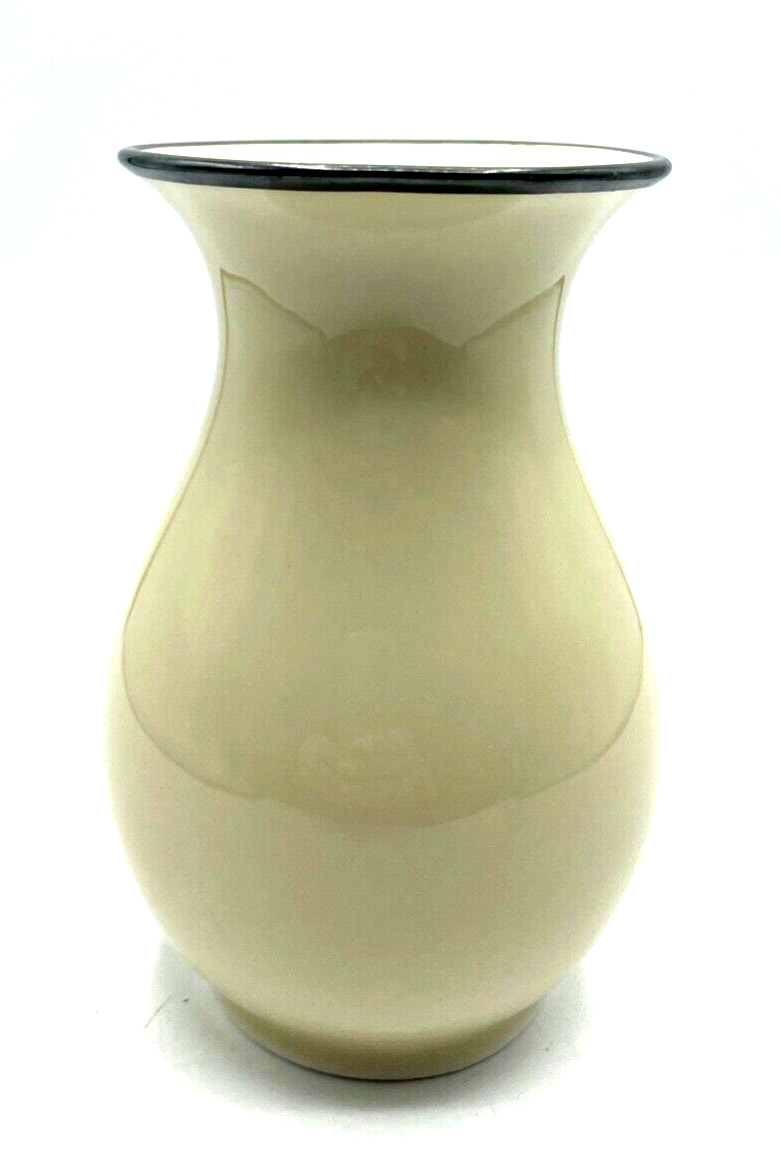 30er J Thomas Ivory Porzellan Vase mit aparter Echtsilber Silber Bemalung6