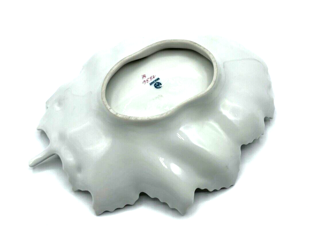 Dekorative Hoechst Porzellan Schale Blumen Motiv Golddekor Blattschale Rosen6