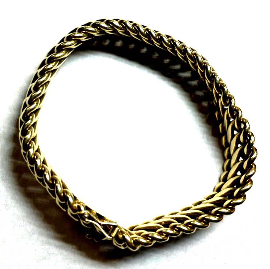 Klassisch 585 Gold 14 K Gold stattliches Armband L 20 cm B 15 mm 33 Gr. Juwelier3