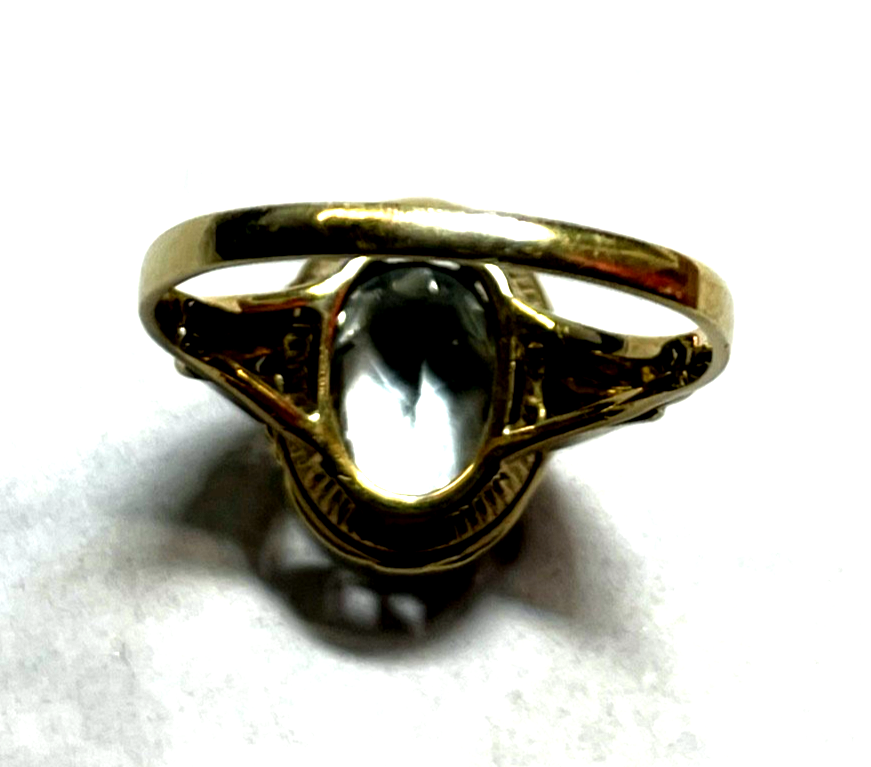 Antik 333 Gold 8 K Aquamarin Ring Ø 17,2 mm RG 54 Juwelier Qualität gepfl.7