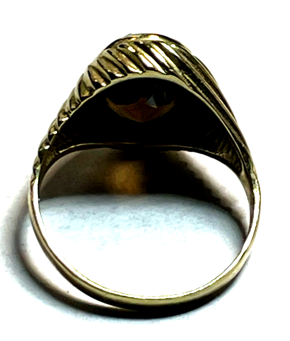 Vintage 333 Gold 8 K Rauchquarz Ring Ø 17 mm RG 53 Juwelier Qualität sehr gepfl.5