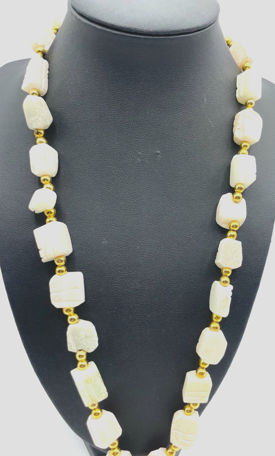 Stattliche Ägypten Halskette Alabaster Cluster Handarbeit Skarabäus Kette2