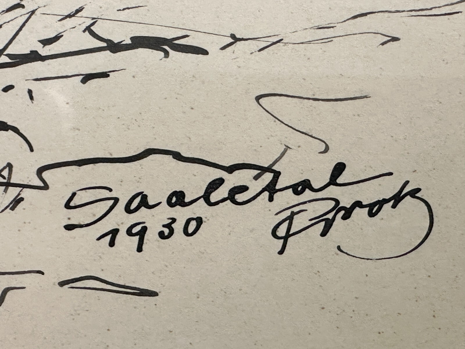 Paul Groß 1873-1942 - Indian ink. Tinte auf Papier - Saaletal 1930 - gerahmt sig9
