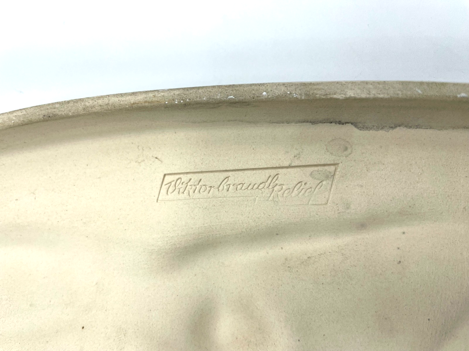 mid century Wandbild Craquelé Keramik Relief Sportler Turner signiert H 28 cm5