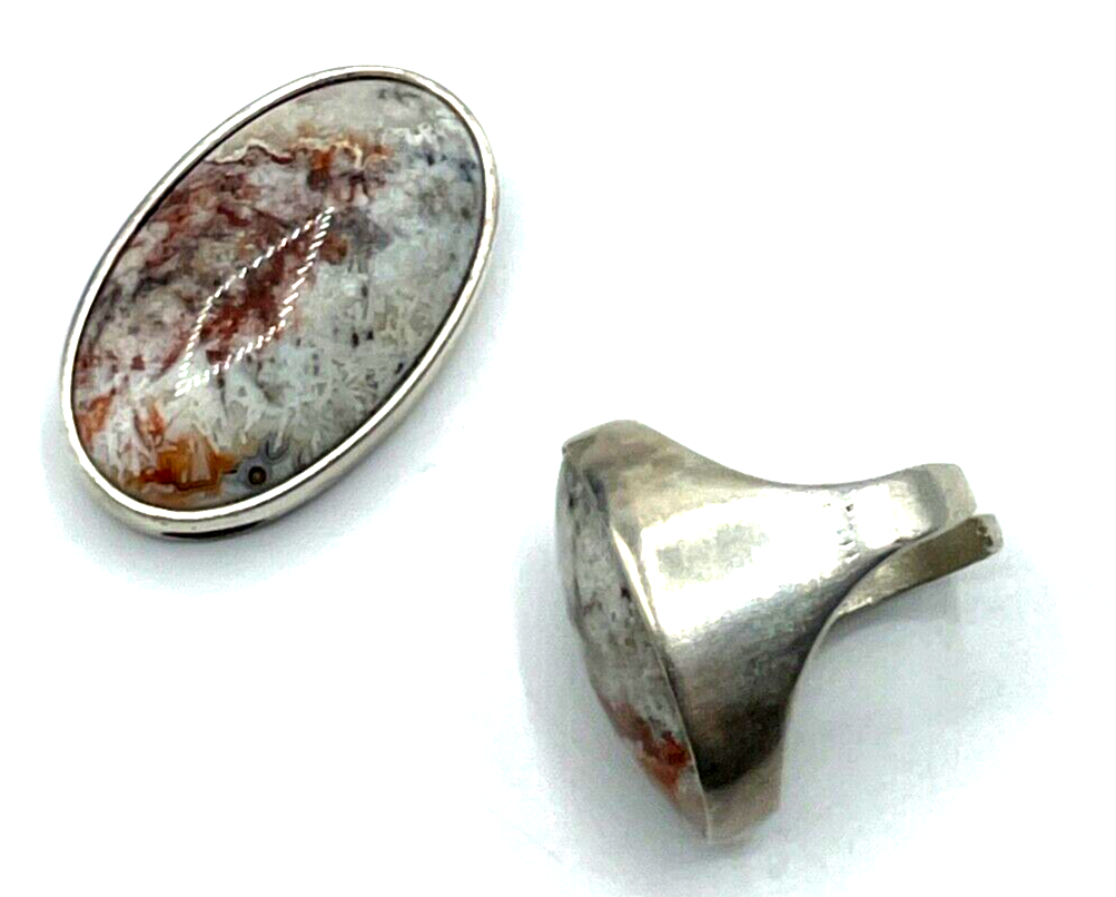 Vintage Designer Set 925 Silber Ring + Anhänger Jaspis massiv Handarbeit9