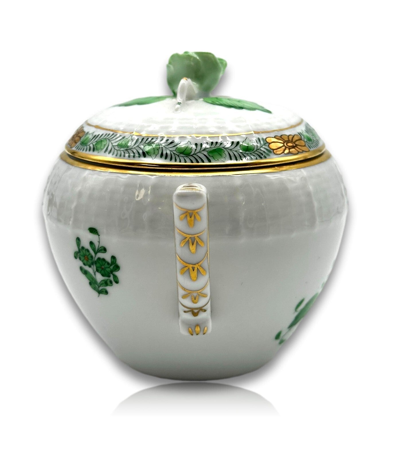 Herend 665 AV - Zuckerdose - Porzellan - Apponyi Green - Handbemalt - Ungarn4