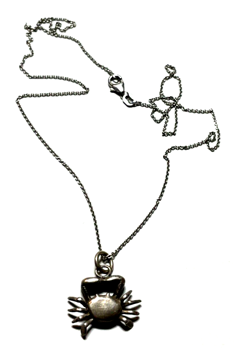 925 Silber Kette mit Sternzeichen Krebs Cancer Anhänger unisex gepflegt L 45,5cm3