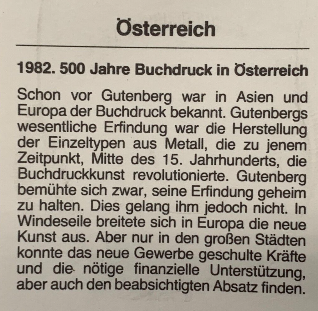 500 Schilling Österreich - Silber Münze - 500 Jahre Buchdruck Österreich - Stgl3