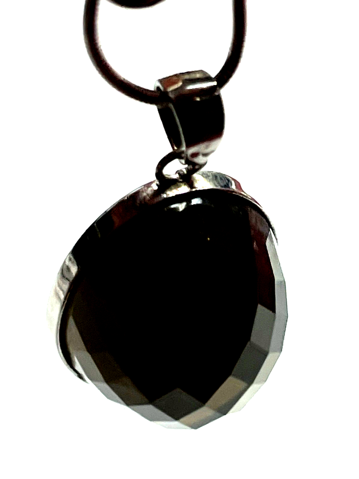 925 Sterling Schlangenkette mit facettiertem Rauchquarz Anhänger top gepfl.12