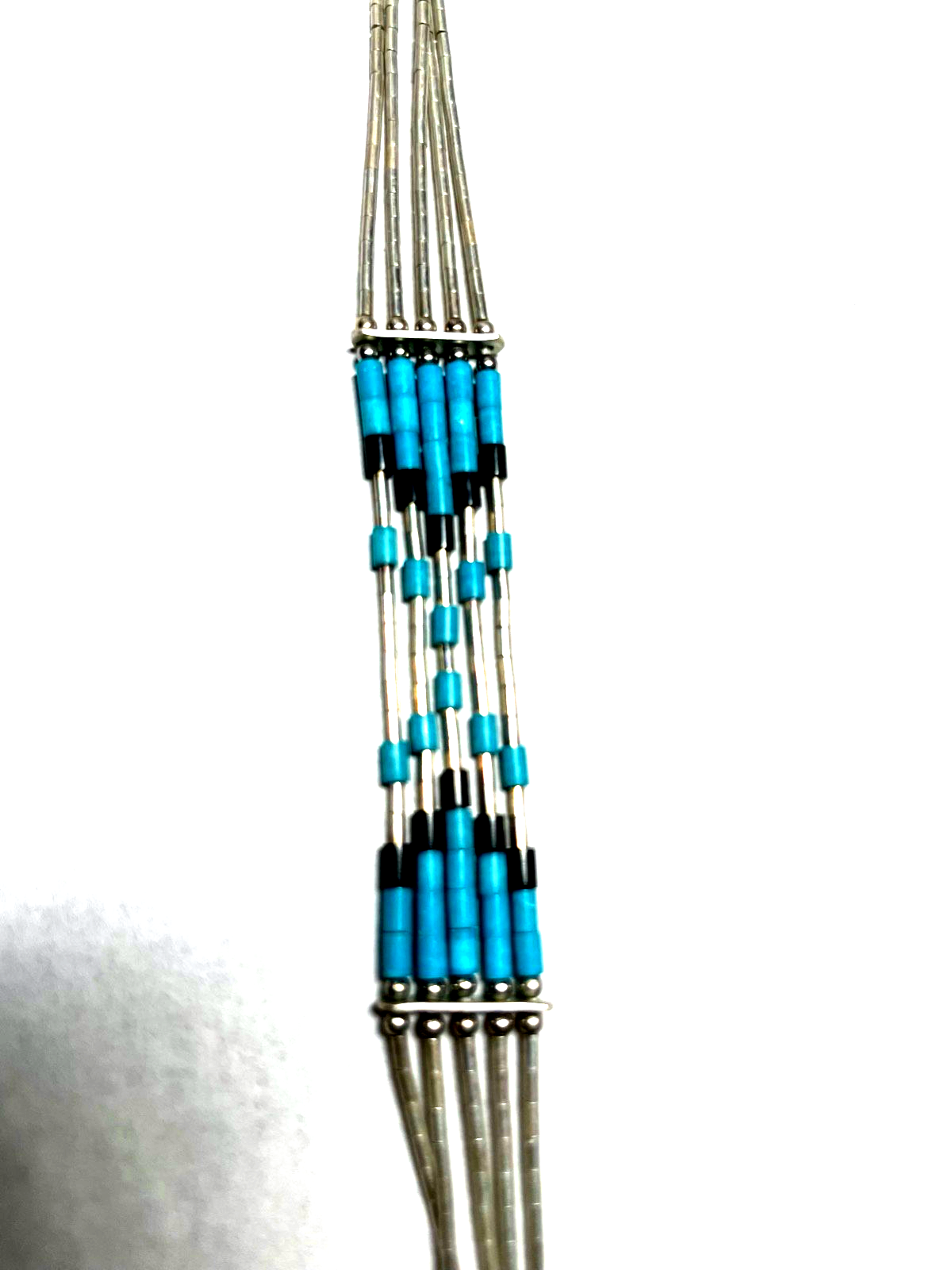 Zuni indianerschmuck Armband 925 Sterling + Türkis + Onyx unisex L 19 cm1