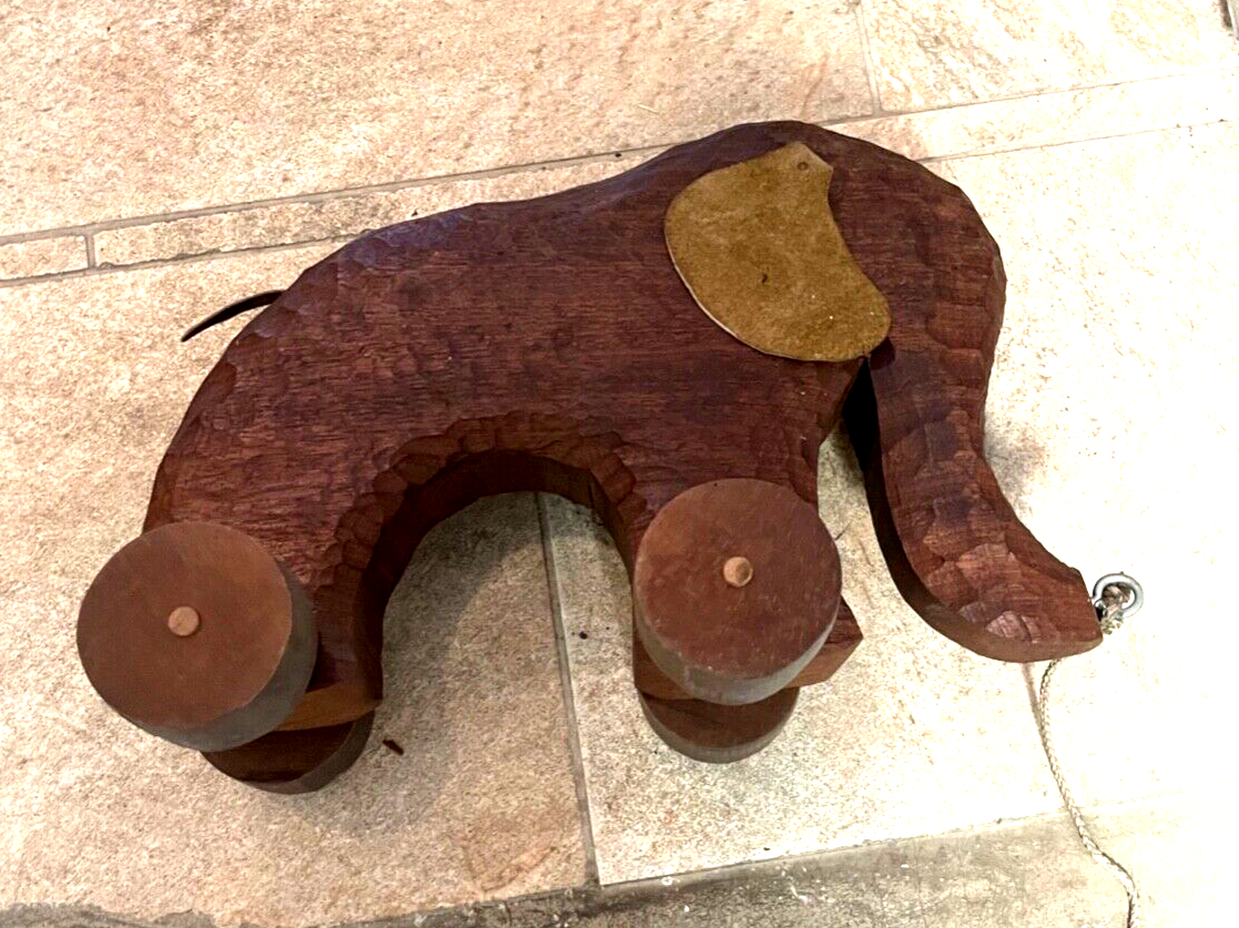 Gr. 70erJ Nachziehspielzeug Elefant Kinder Nachziehtier Holzspielzeug massiv2