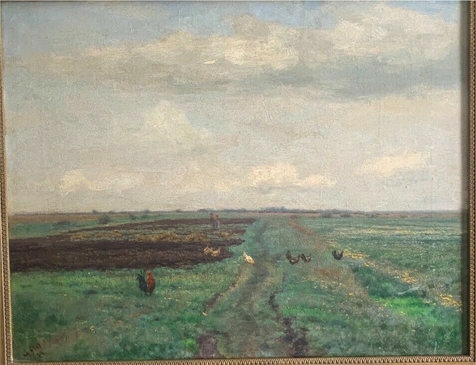 Georg Flad - Dachauer Landschaft - 1889 - Öl auf Leinwand - signiert1