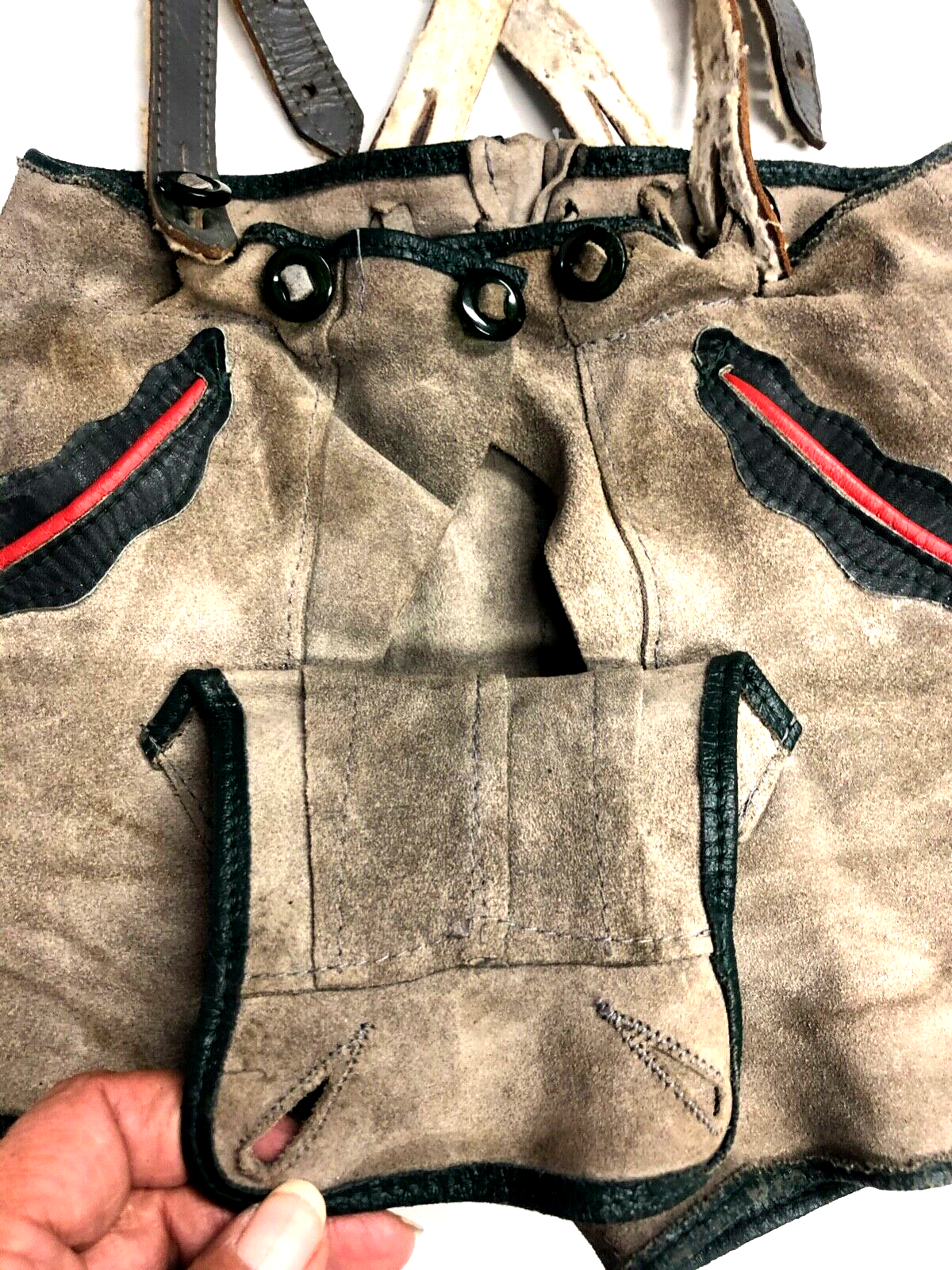 Vintage Knaben Lederhose gebraucht rustikal auch hübsche Deko Handarbeit s. Text6