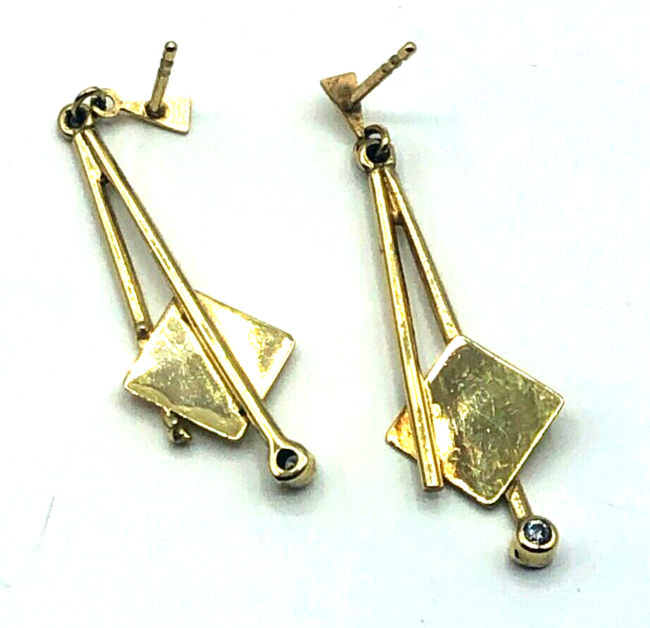 333 Gold 8 K Ohrringe Ohrhänger modern Design ohne Schrauben geprüft Echtgold6