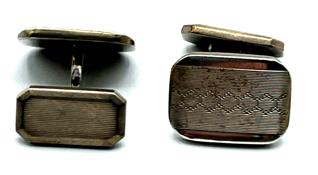 Vintage massive 800 Silber Manschettenknöpfe klassisch elegant viele Punzen3